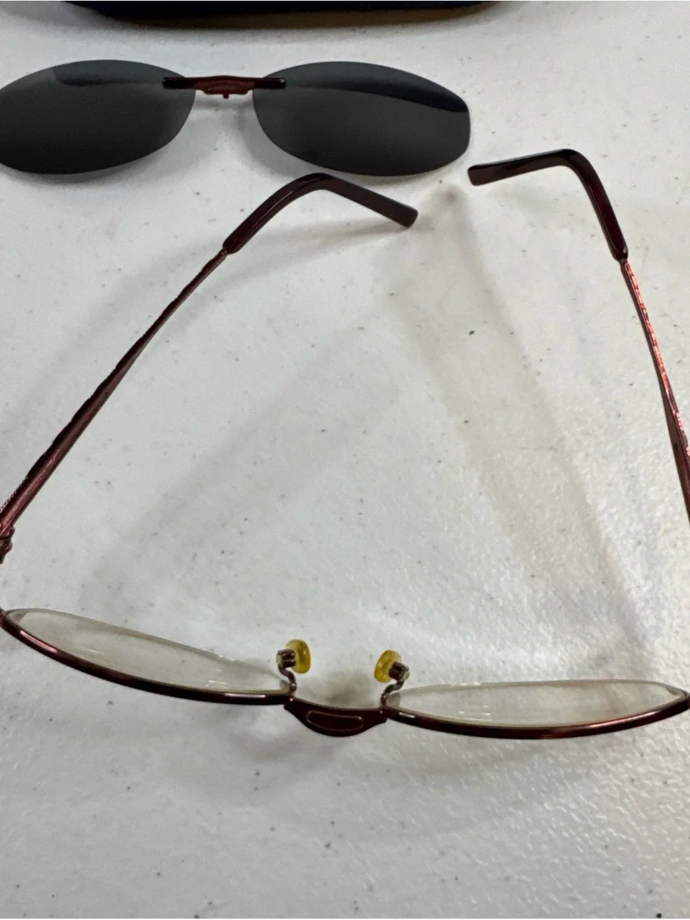 Romeo Gigli Oval glasses and clip on Sunglasses in Burgundy with Black Lenses